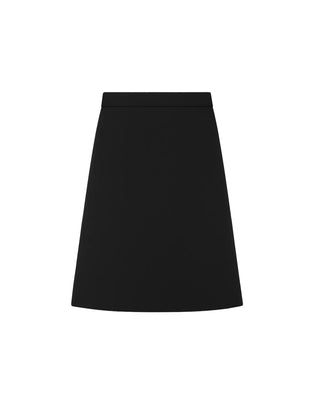 Mossaic Black Satin A-Line 29" Skirt with Back Zipper at Dress Code itsdresscode.com 