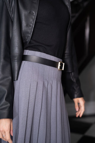 altimge4 for MUN Gray Accorde Pleated 36" Skirt at Dress Code itsdresscode.com