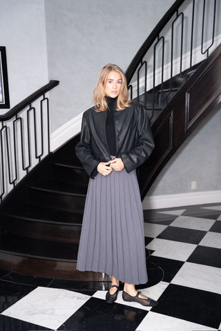 altimge1 for MUN Gray Accorde Pleated 36" Skirt at Dress Code itsdresscode.com