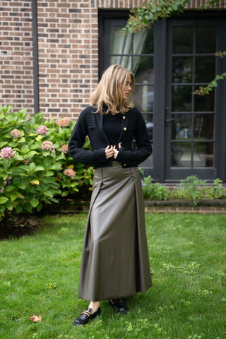 13205/AS/1 Olive Leather  38" Skirt