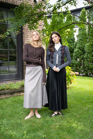 Nostalgia Black Doby Leather Pleat 36" Skirt