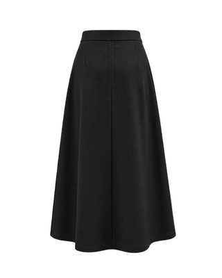 TR26FW02 Black Middle Pleat 33" Skirt with Pockets