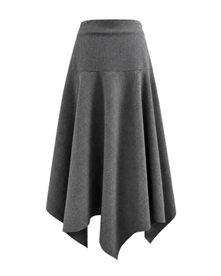 TR26FW41 Charcoal Gray Unbalance Hem 32"-35" Skirt