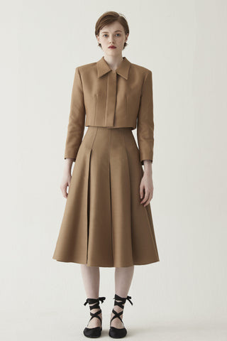 Hagahi Caramel Pleated 36" Skirt at Dress Code itsdresscode.com