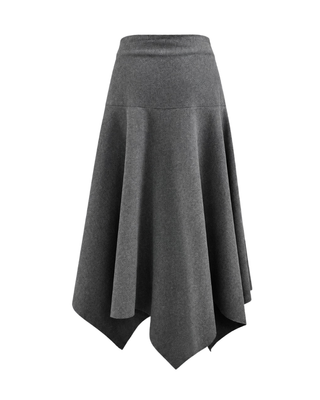 TR26FW41 Charcoal Gray Unbalance Hem 32"-35" Skirt