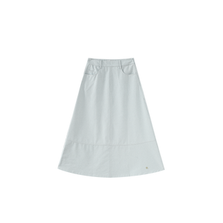 Intarsia Blue Denim A-Line 34" Skirt with Pockets at Dress Code itsdresscode.com