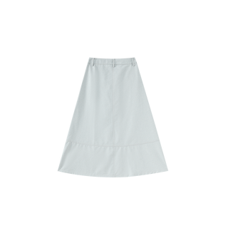 Intarsia Blue Denim A-Line 34" Skirt with Pockets